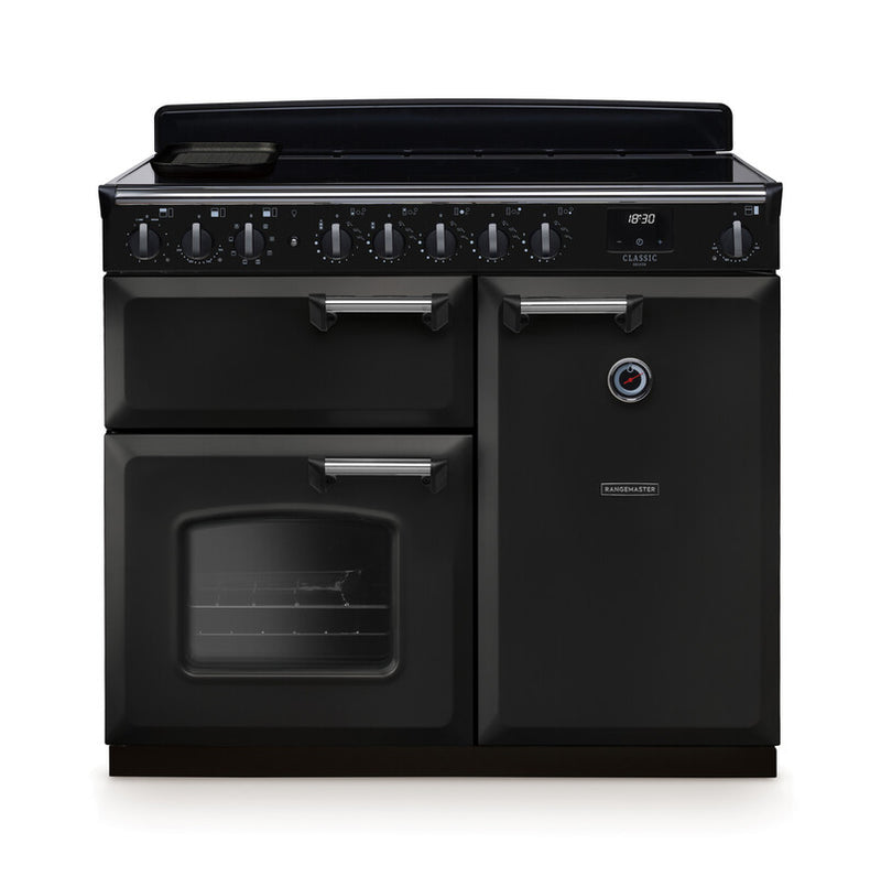 Rangemaster CLDL100EIPCBL/CM1 Classic Deluxe 100 Induction Range Cooker - Charcoal Black - A Rated