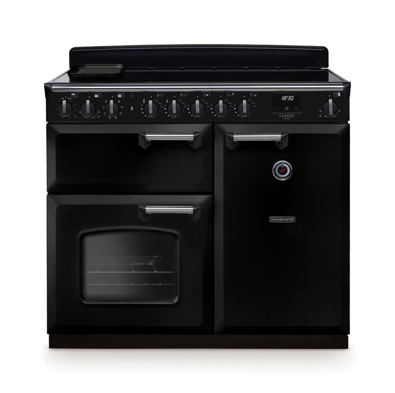 Rangemaster CLDL100EIPGBL/CM1 Classic Deluxe 100 Induction Range Cooker - Gloss Black - A Rated