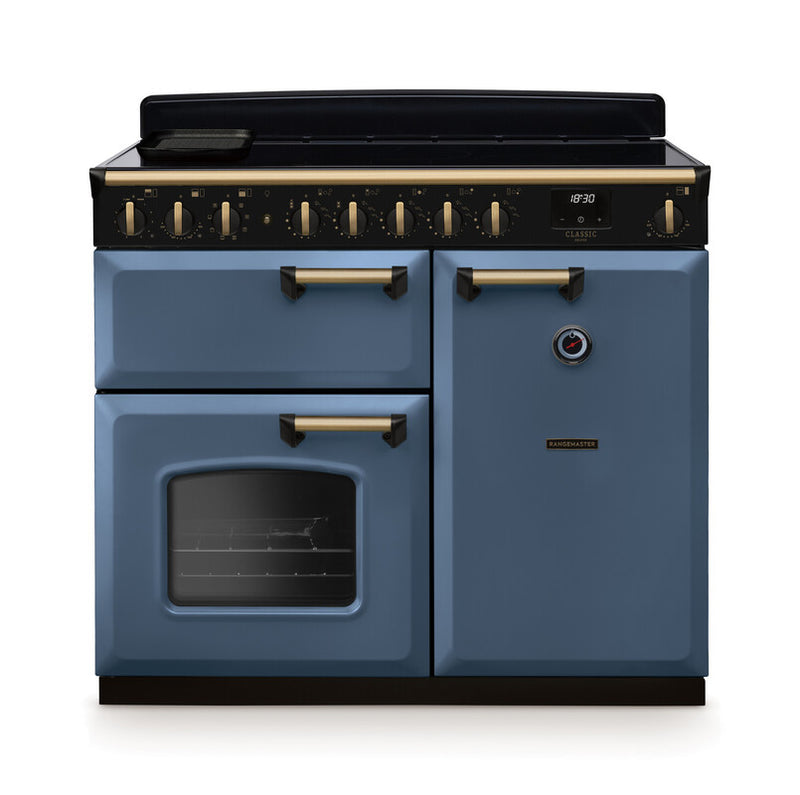 Rangemaster CLDL100EIPSTB/AB1 Classic Deluxe 100 Induction Range Cooker - Stone Blue - A Rated