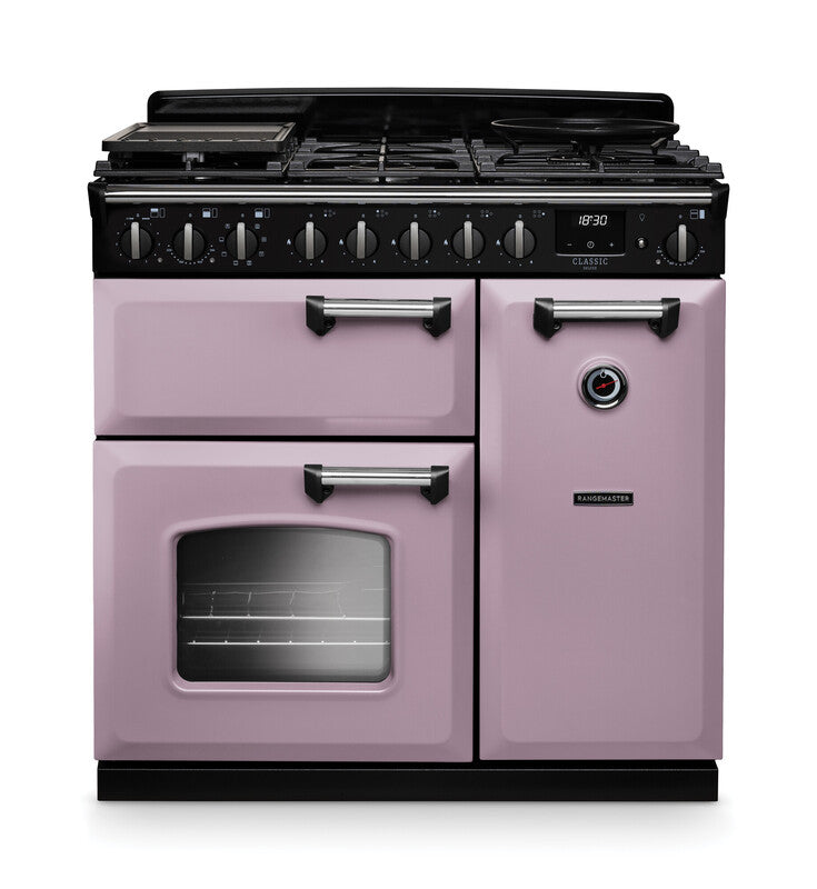Rangemaster CLDL90DFPHTH/CM1 Classic Deluxe 90 Dual Fuel Range Cooker - Heather - A Rated