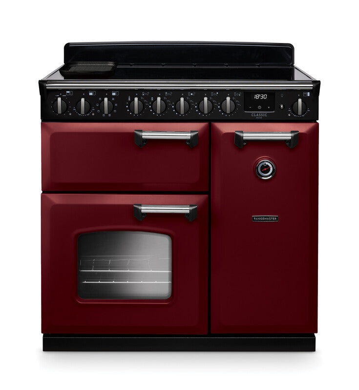 Rangemaster CLDL90EIPBOR/CM1 Classic Deluxe 90 Induction Range Cooker - Bordeaux - A Rated