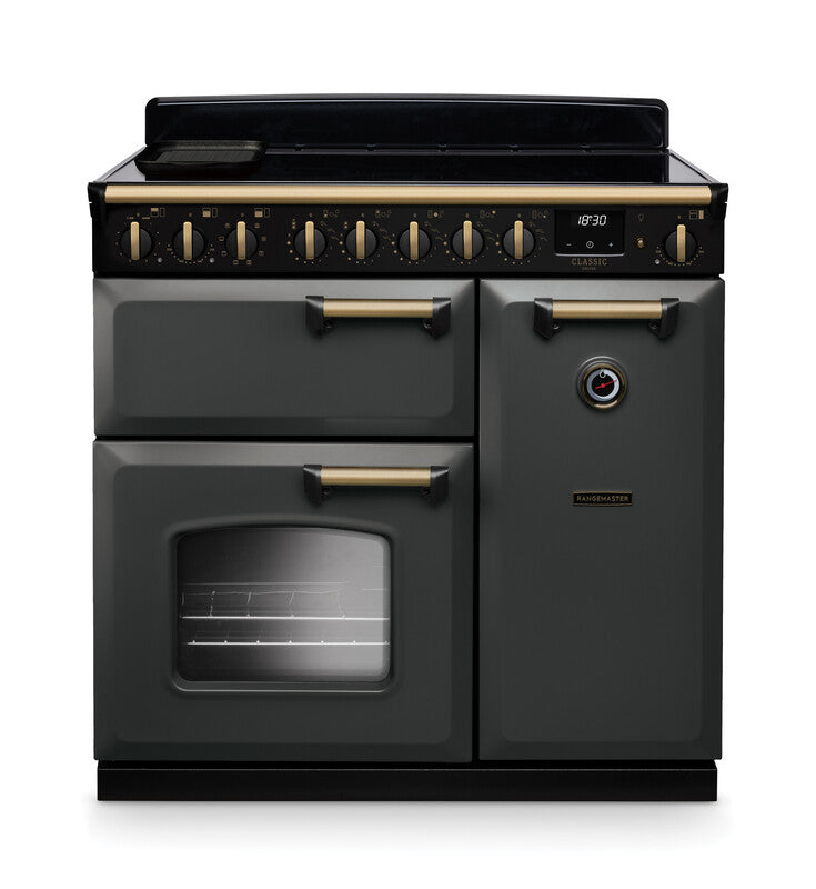 Rangemaster CLDL90EIPSLT/AB1 Classic Deluxe 90 Induction Range Cooker - Slate - A Rated