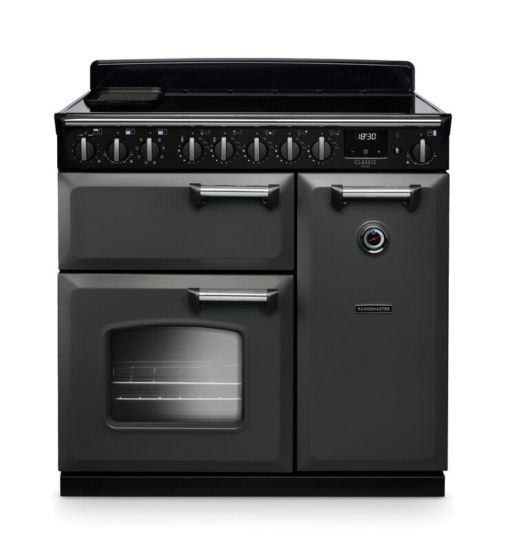 Rangemaster CLDL90EIPSLT/CM1 Classic Deluxe 90 Induction Range Cooker - Slate - A Rated