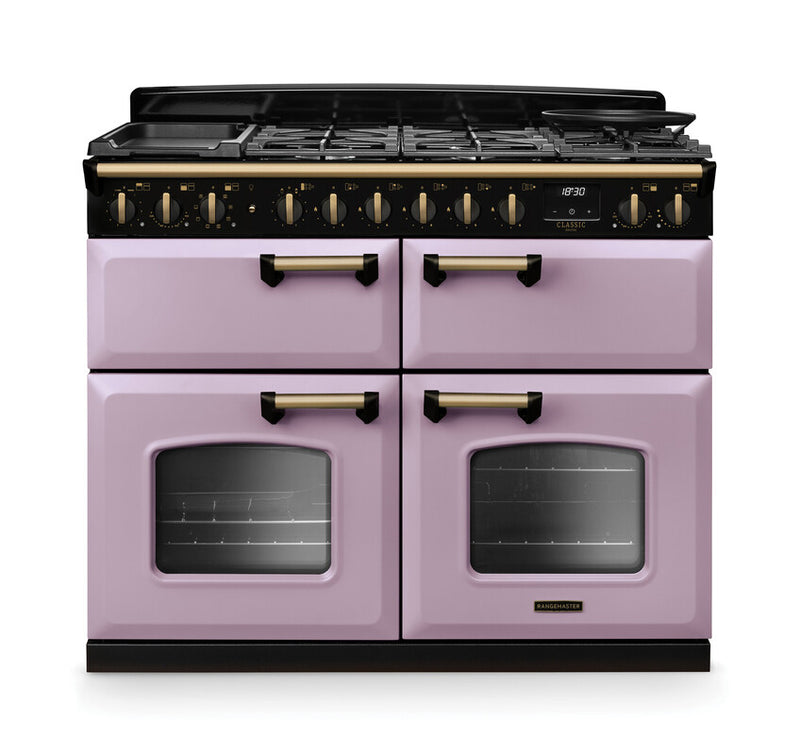 Rangemaster CLDLB110DFPHTH/AB1 Classic Deluxe 110 Dual Fuel Range Cooker - Heather - A Rated