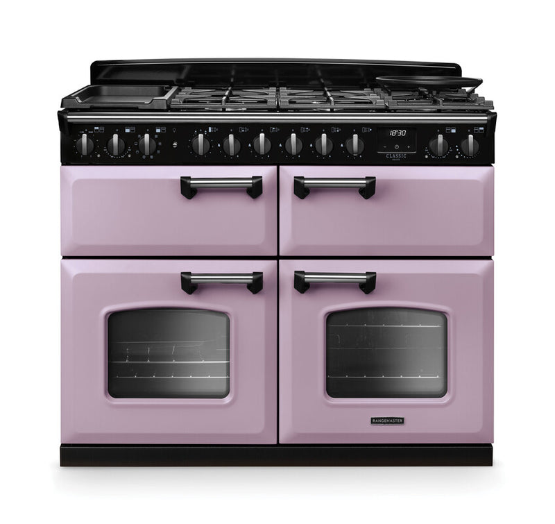 Rangemaster CLDLB110DFPHTH/CM1 Classic Deluxe 110 Dual Fuel Range Cooker - Heather - A Rated