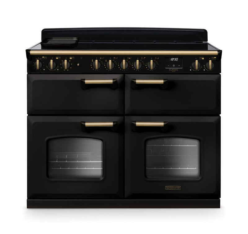 Rangemaster CLDLB110EIPCBL/AB1 Classic Deluxe 110 Induction Range Cooker - Charcoal Black - A Rated