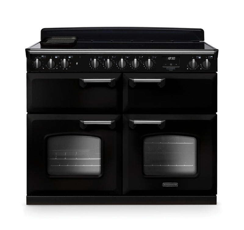 Rangemaster CLDLB110EIPGBL/CM1 Classic Deluxe 110 Induction Range Cooker - Gloss Black - A Rated