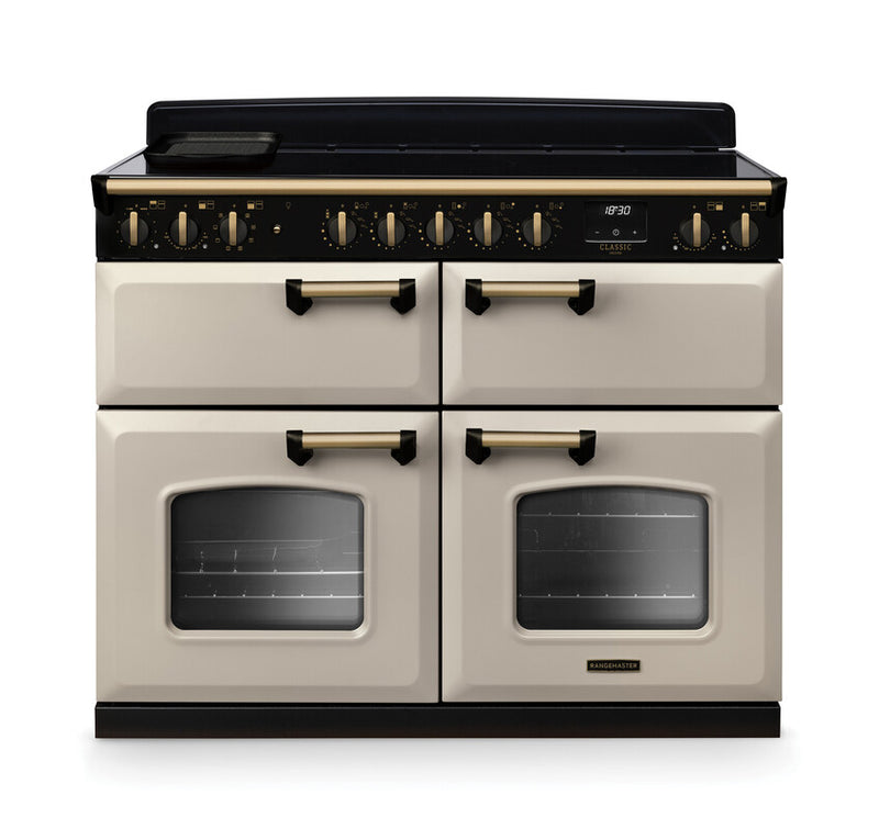 Rangemaster CLDLB110EIPPCR/AB1 Classic Deluxe 110 Induction Range Cooker - Pale Cream - A Rated