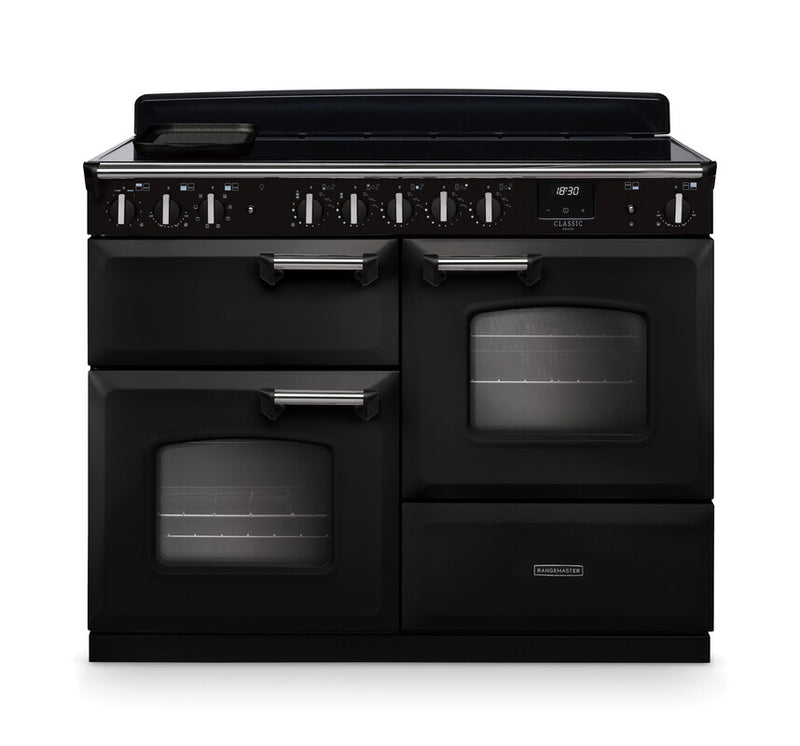 Rangemaster CLDLO110EIPCBL/CM1 Classic Deluxe 110 Induction Range Cooker - Charcoal Black - A Rated