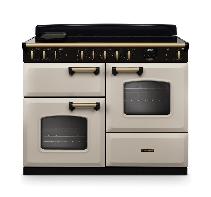 Rangemaster CLDLO110EIPPCR/AB1 Classic Deluxe 110 Induction Range Cooker - Pale Cream - A Rated