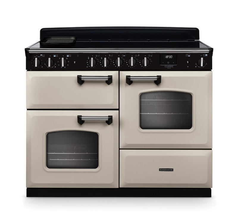 Rangemaster CLDLO110EIPPCR/CM1 Classic Deluxe 110 Induction Range Cooker - Pale Cream - A Rated