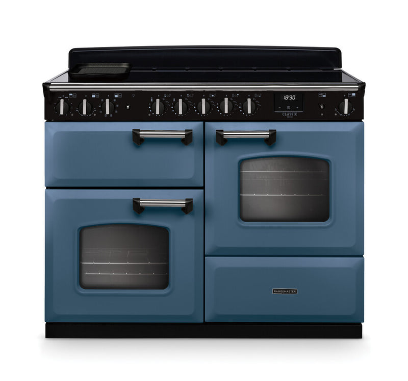 Rangemaster CLDLO110EIPSTB/CM1 Classic Deluxe 110 Induction Range Cooker - Stone Blue - A Rated
