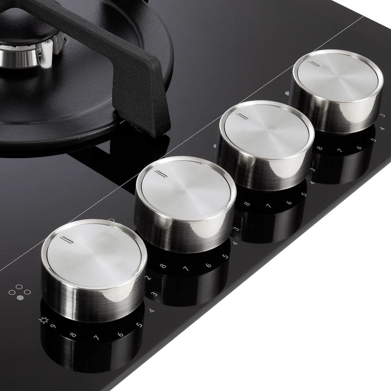 DeLonghi DNSL 460 NCM, Built-In Gas Hob - Black Glass