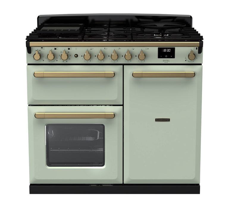Rangemaster ESDL100DFPMNT/AB1 Estel Deluxe 100 Dual Fuel Range Cooker - Mint - A Rated