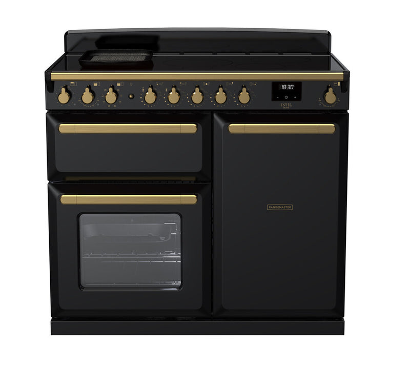 Rangemaster ESDL100EIPGBL/AB1 Estel Deluxe 100 Induction Range Cooker - Gloss Black - A Rated