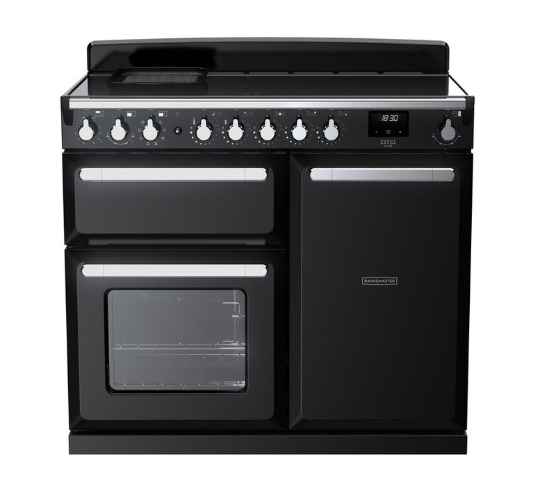 Rangemaster ESDL100EIPGBL/CM1 Estel Deluxe 100 Induction Range Cooker - Gloss Black - A Rated