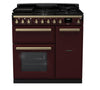 Rangemaster ESDL90DFPBOR/AB1 Estel Deluxe 90 Dual Fuel Range Cooker - Bordeaux - A Rated Thumbnail
