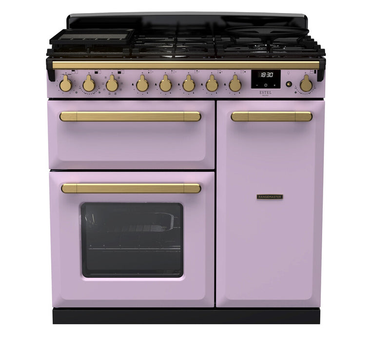 Rangemaster ESDL90DFPHTH/AB1 Estel Deluxe 90 Dual Fuel Range Cooker - Heather - A Rated