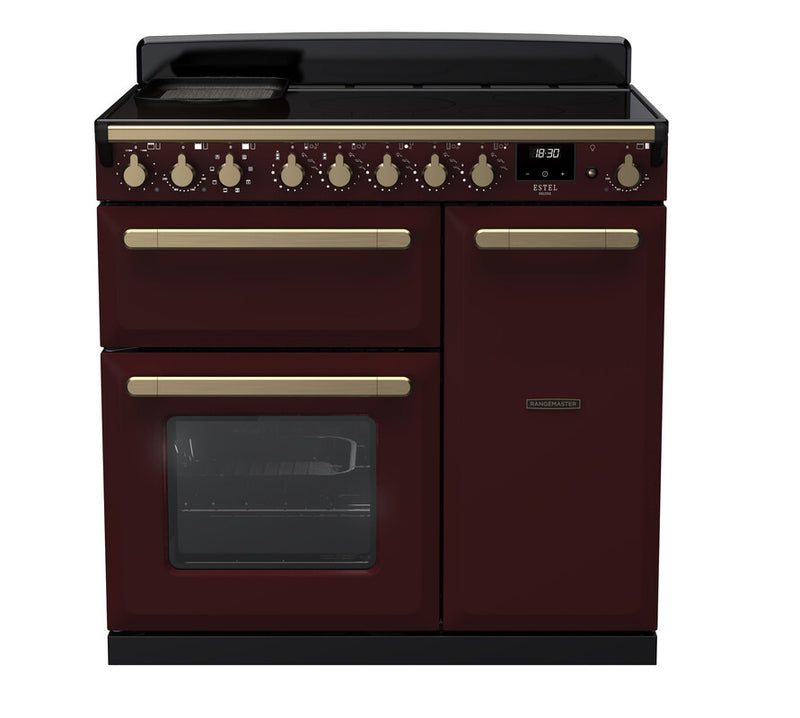 Rangemaster ESDL90EIPBOR/AB1 Estel Deluxe 90 Induction Range Cooker - Bordeaux - A Rated