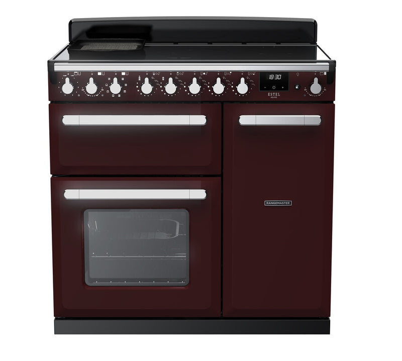 Rangemaster ESDL90EIPBOR/CM1 Estel Deluxe 90 Induction Range Cooker - Bordeaux - A Rated