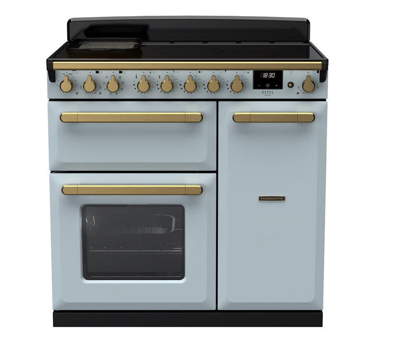 Rangemaster ESDL90EIPMSB/AB1 Estel Deluxe 90 Induction Range Cooker - Misty Blue - A Rated