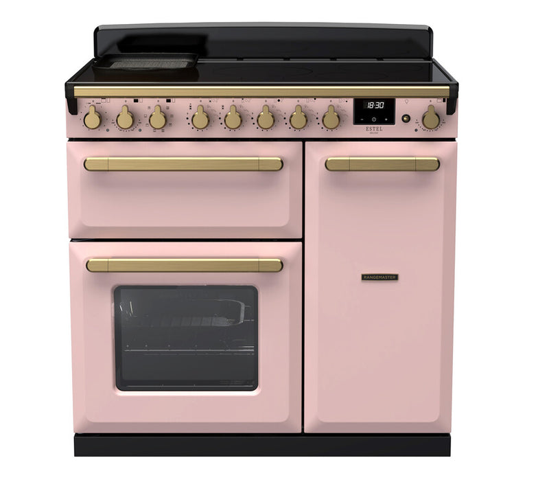 Rangemaster ESDL90EIPPPK/AB1 Estel Deluxe 90 Induction Range Cooker - Pale Pink - A Rated