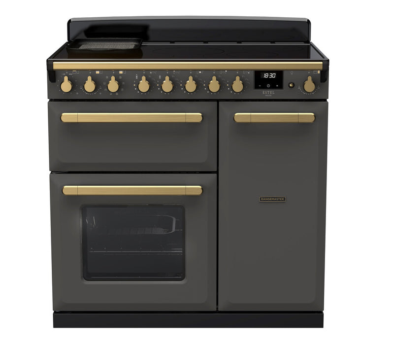 Rangemaster ESDL90EIPSLT/AB1 Estel Deluxe 90 Induction Range Cooker - Slate - A Rated