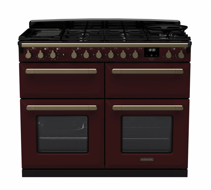 Rangemaster ESDLB110DFPBOR/AB1 Estel Deluxe 110 Dual Fuel Range Cooker - Bordeaux - A Rated