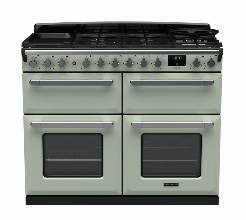 Rangemaster ESDLB110DFPMNT/CM1 Estel Deluxe 110 Dual Fuel Range Cooker - Mint - A Rated