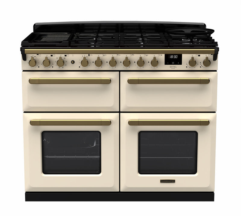 Rangemaster ESDLB110DFPPCR/AB1 Estel Deluxe 110 Dual Fuel Range Cooker - Pale Cream - A Rated