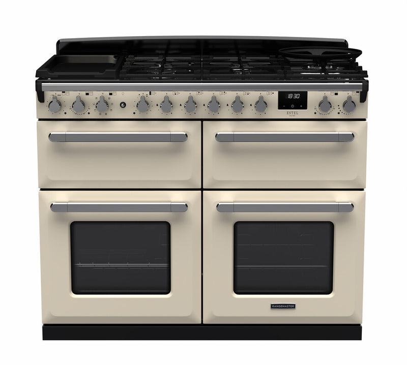 Rangemaster ESDLB110DFPPCR/CM1 Estel Deluxe 110 Dual Fuel Range Cooker - Pale Cream - A Rated
