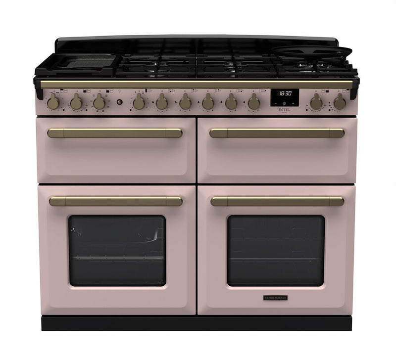 Rangemaster ESDLB110DFPPPK/AB1 Estel Deluxe 110 Dual Fuel Range Cooker - Pale Pink - A Rated