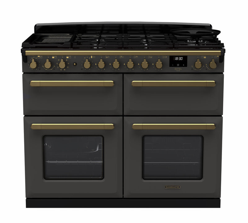 Rangemaster ESDLB110DFPSLT/AB1 Estel Deluxe 110 Dual Fuel Range Cooker - Slate - A Rated