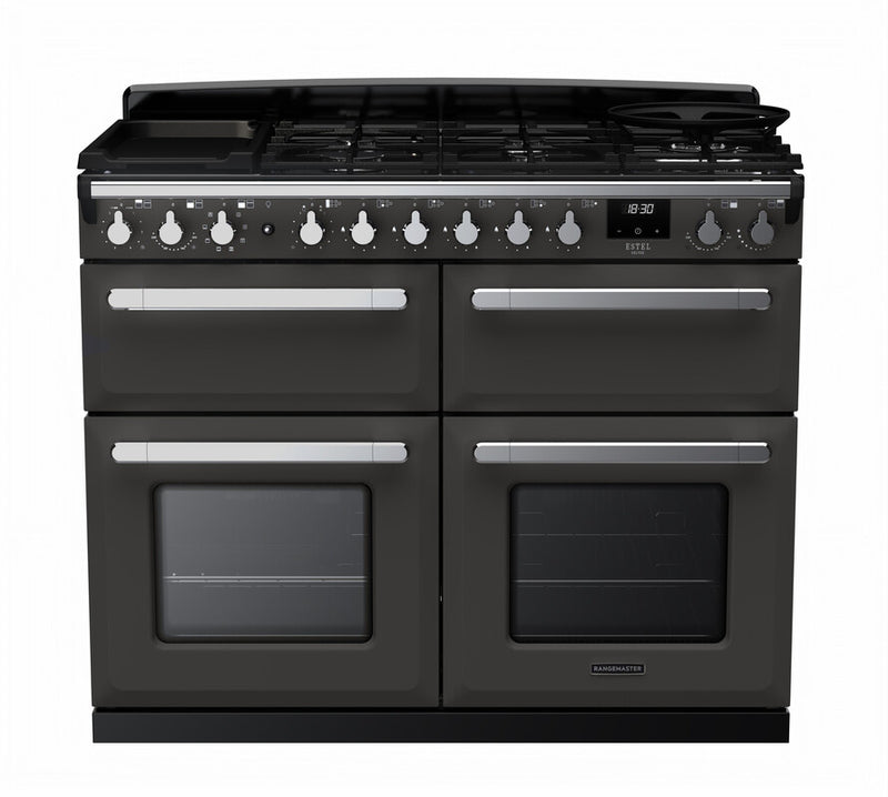 Rangemaster ESDLB110DFPSLT/CM1 Estel Deluxe 110 Dual Fuel Range Cooker - Slate - A Rated