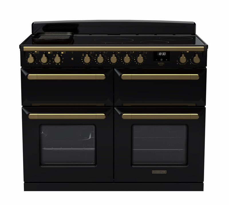 Rangemaster ESDLB110EIPGBL/AB1 Estel Deluxe 110 Induction Range Cooker - Gloss Black - A Rated