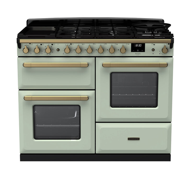 Rangemaster ESDLO110DFPMNT/AB1 Estel Deluxe 110 Dual Fuel Range Cooker - Mint - A Rated