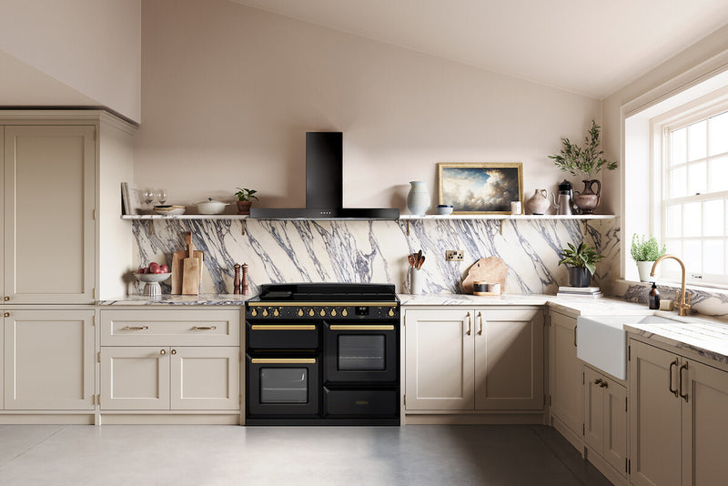 Rangemaster ESDLO110DFPPPK/AB1 Estel Deluxe 110 Dual Fuel Range Cooker - Pale Pink - A Rated