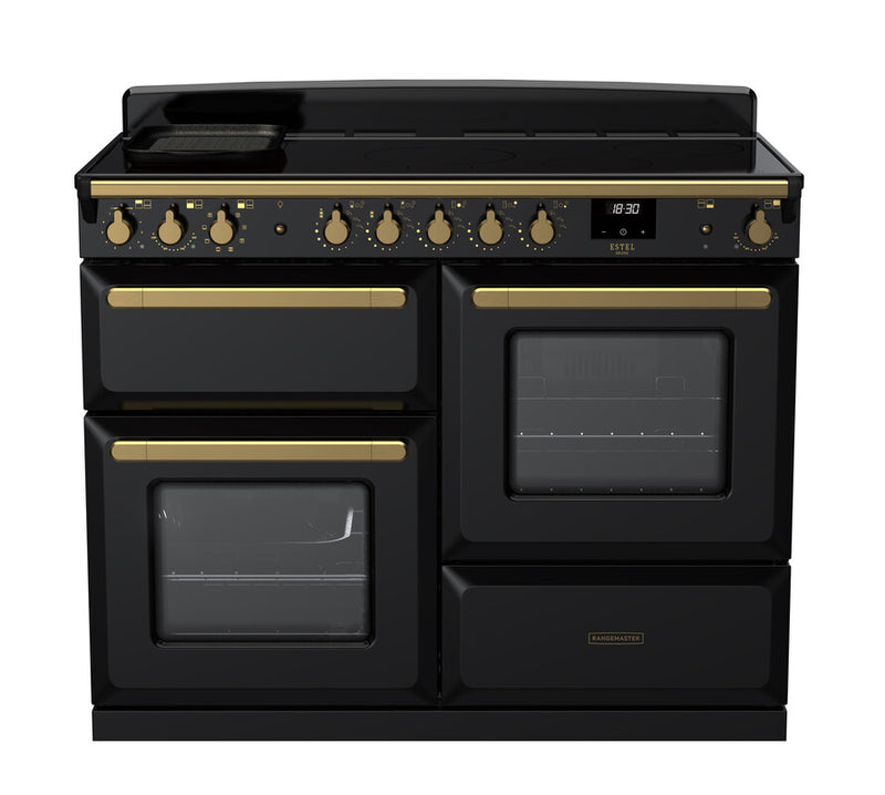Rangemaster ESDLO110EIPGBL/AB1 Estel Deluxe 110 Induction Range Cooker - Gloss Black - A Rated
