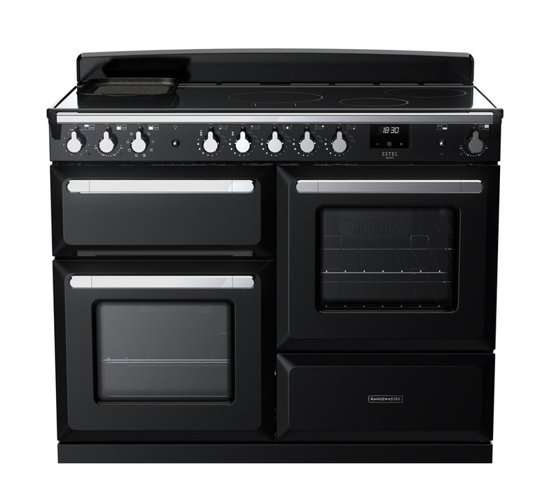 Rangemaster ESDLO110EIPGBL/CM1 Estel Deluxe 110 Induction Range Cooker - Gloss Black - A Rated