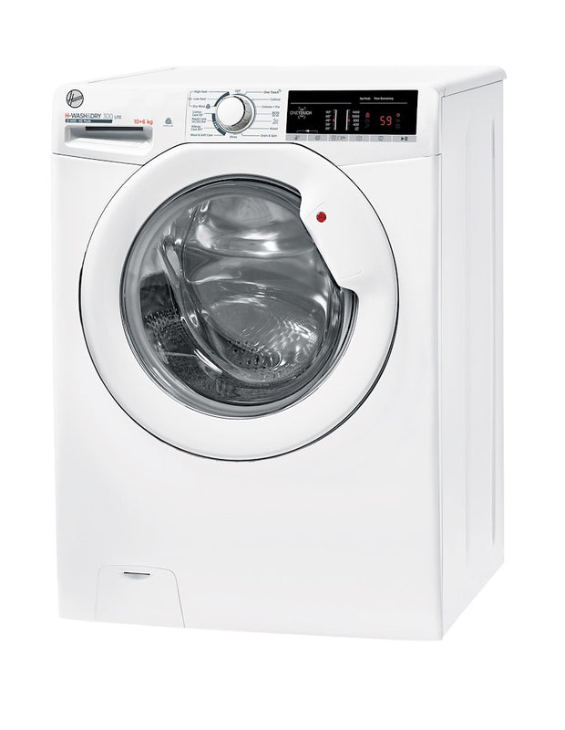 Hoover H3D 4106TE/1-80 H-Wash&Dry 300 Lite 10/6kg 1400rpm E/B Rated Freestanding Washer Dryer - White (Discontinued)