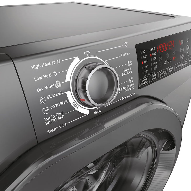 Hoover H3DPS4966TAMRR80 H-Wash&Dry 350 6/9kg 1400rpm D/A Rated Freestanding Washer Dryer - Graphite (Discontinued)