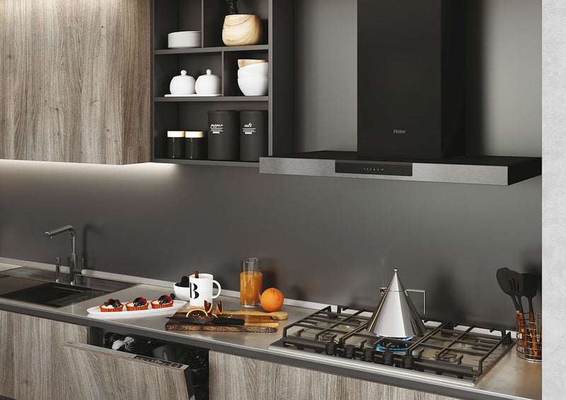 Haier HATS9DS2XWIFI 90cm Chimney Cooker Hood - Black (Discontinued)