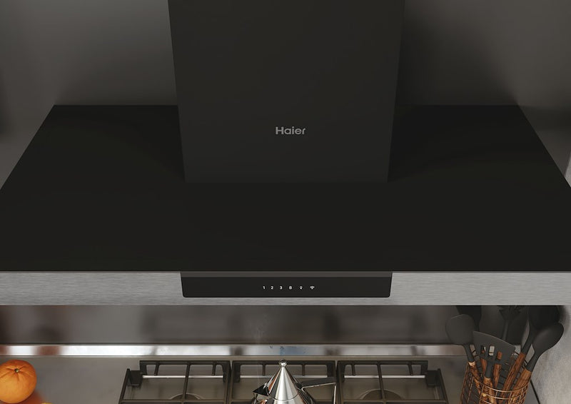 Haier HATS9DS2XWIFI 90cm Chimney Cooker Hood - Black (Discontinued)