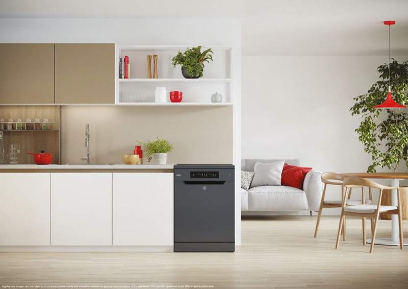 Hoover H-Dish 300 HF 4C7L0A-80 Freestanding 14 Place Setting Dishwasher - Graphite (Discontinued)