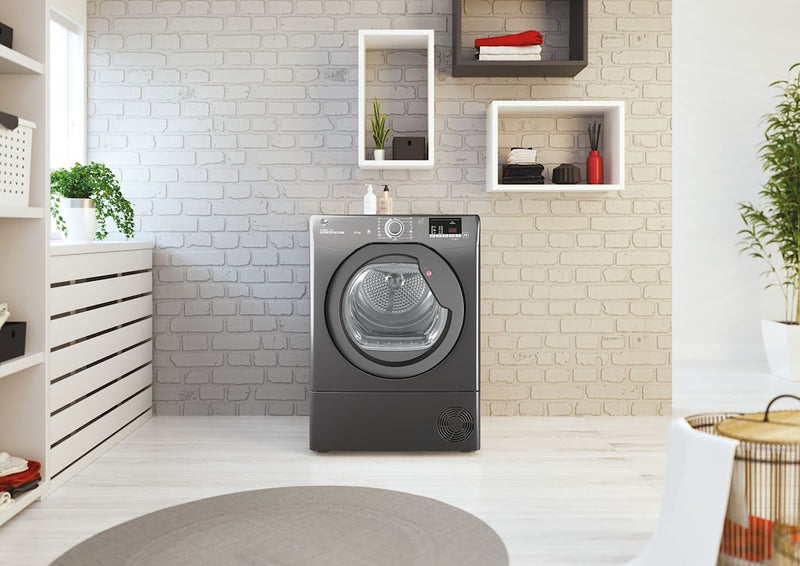 Hoover HLE C10DRGR-80 H-Dry 300 10kg Condenser Tumble Dryer - B Energy Rated - Graphite (Discontinued)