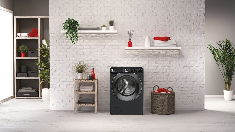 Hoover HW 49AMBCB/1-80 H-WASH 500 9kg 1400rpm A Rated Freestanding Washing Machine - Black (Discontinued)
