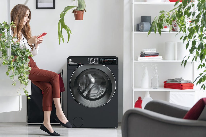 Hoover HW 49AMBCB/1-80 H-WASH 500 9kg 1400rpm A Rated Freestanding Washing Machine - Black (Discontinued)