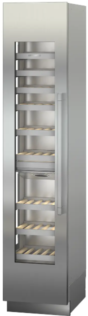 liebherr ewt9175 monolith integrated wine fridge with door closed and an empty wine storage. Angled slightly towards the left.