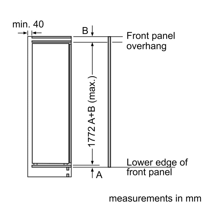 Neff N 50 KI2822FE0G, built-in fridge with freezer section