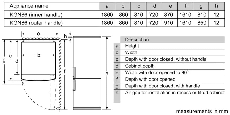 Bosch Series 4 KGN86VIEAG, Free-standing fridge-freezer (Discontinued)